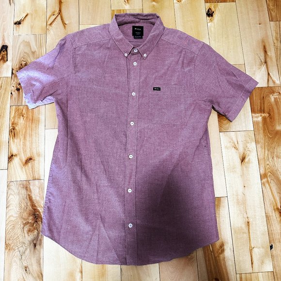 RVCA That'll Do Short Sleeve Shirt - M - Red - Picture 1 of 2